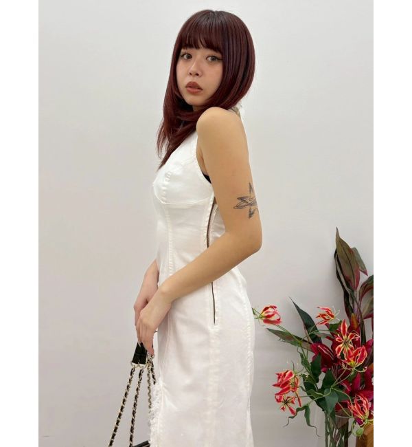 EVRIS「ホルターネックデニムロングワンピース」|ワンピース|