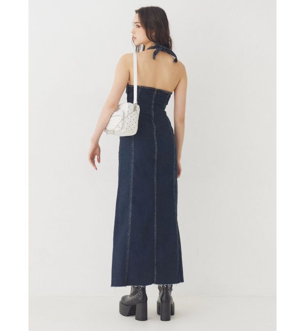 EVRIS「ホルターネックデニムロングワンピース」|ワンピース|