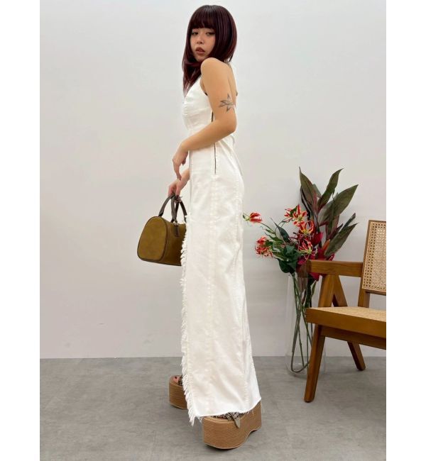 EVRIS「ホルターネックデニムロングワンピース」|ワンピース|