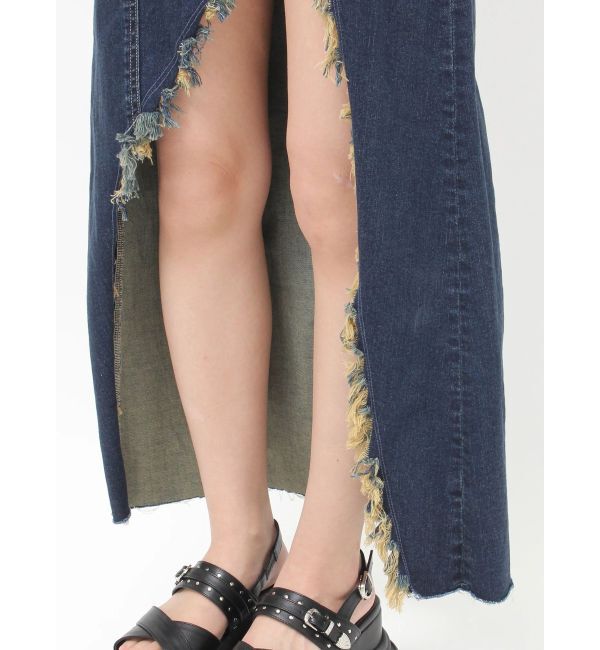 EVRIS「ホルターネックデニムロングワンピース」|ワンピース|