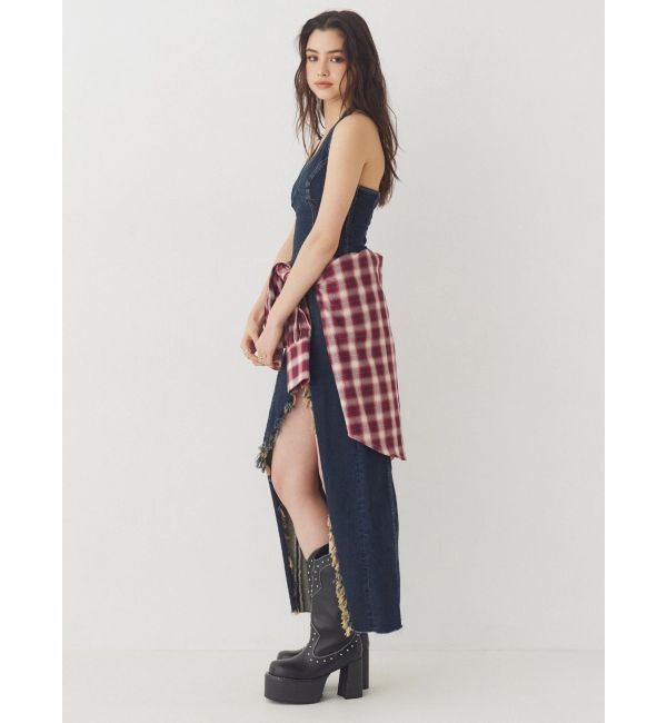 EVRIS「ホルターネックデニムロングワンピース」|ワンピース|