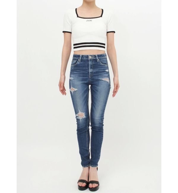 GYDA「スクエアネックHEM LINE ニットトップス」|ニット・セーター|