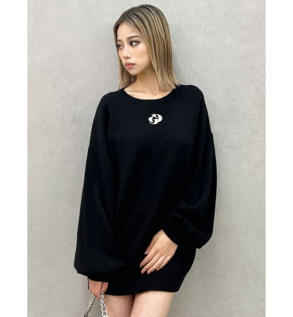 GYDA「GDロゴLOOSEモチーフニットトップス」|ニット・セーター|