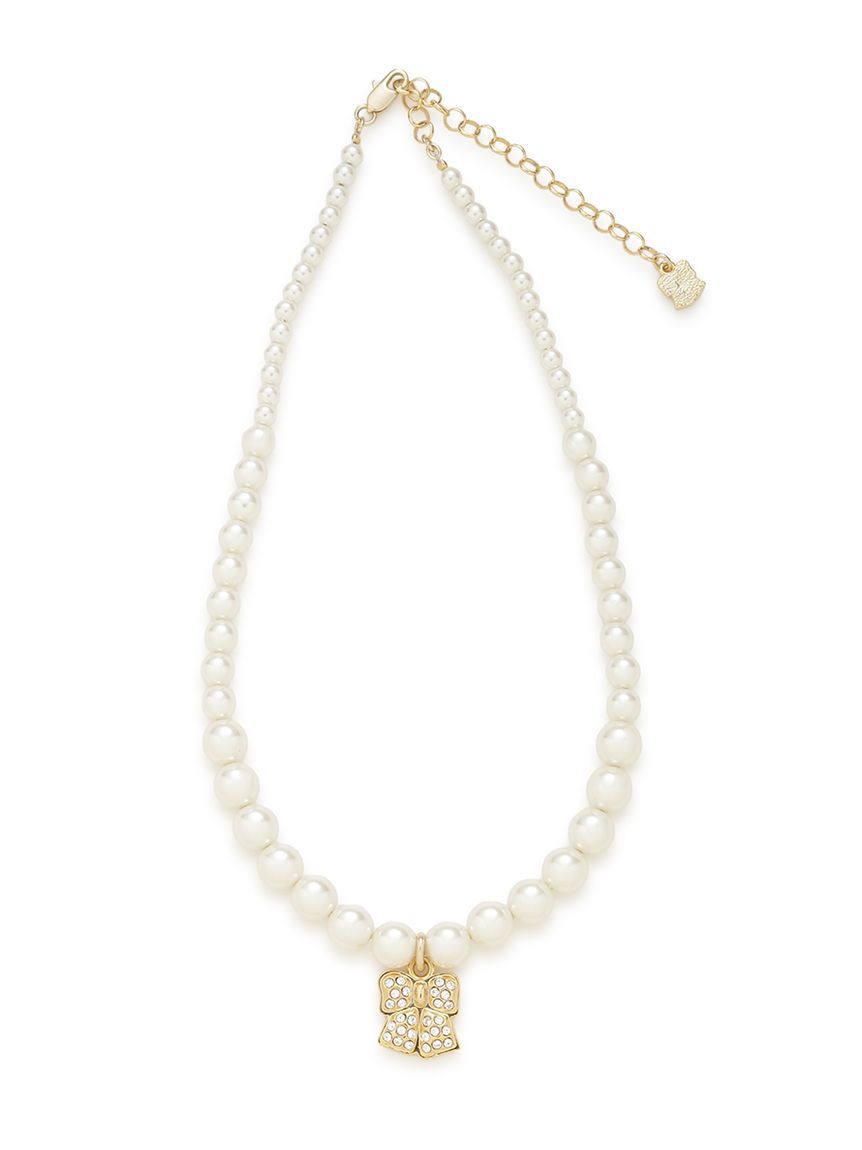 FURFUR「リボンモチーフパールネックレス」|ネックレス|GLD