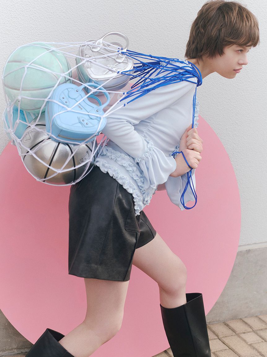 FURFUR「レザーライクショートパンツ」|デニム|