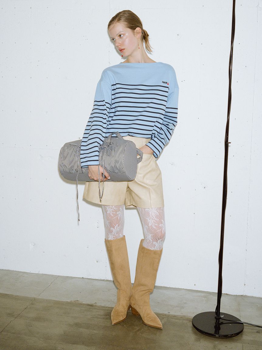 FURFUR「レザーライクショートパンツ」|デニム|