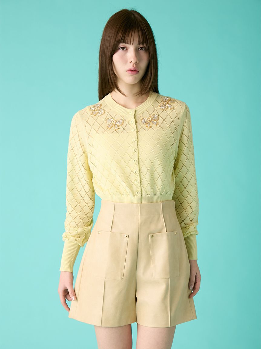 FURFUR「レザーライクショートパンツ」|デニム|