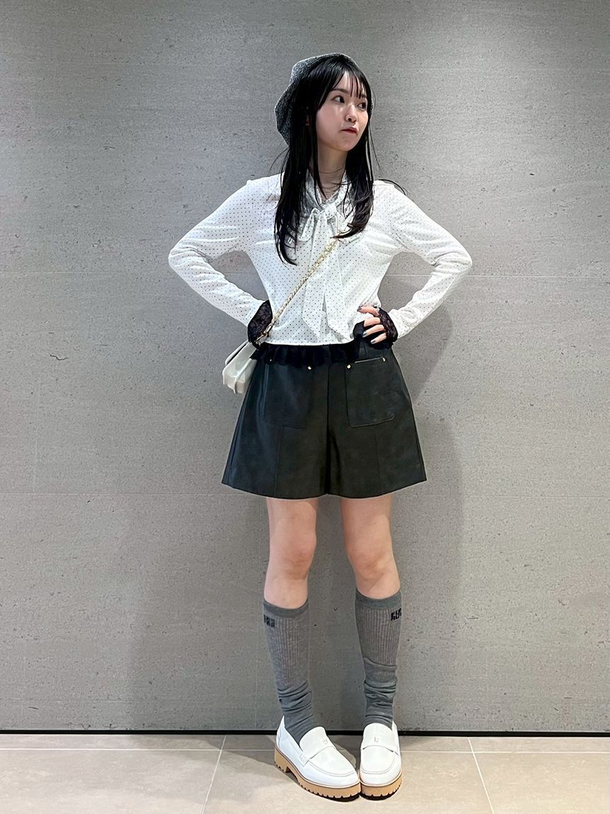 FURFUR「レザーライクショートパンツ」|デニム|