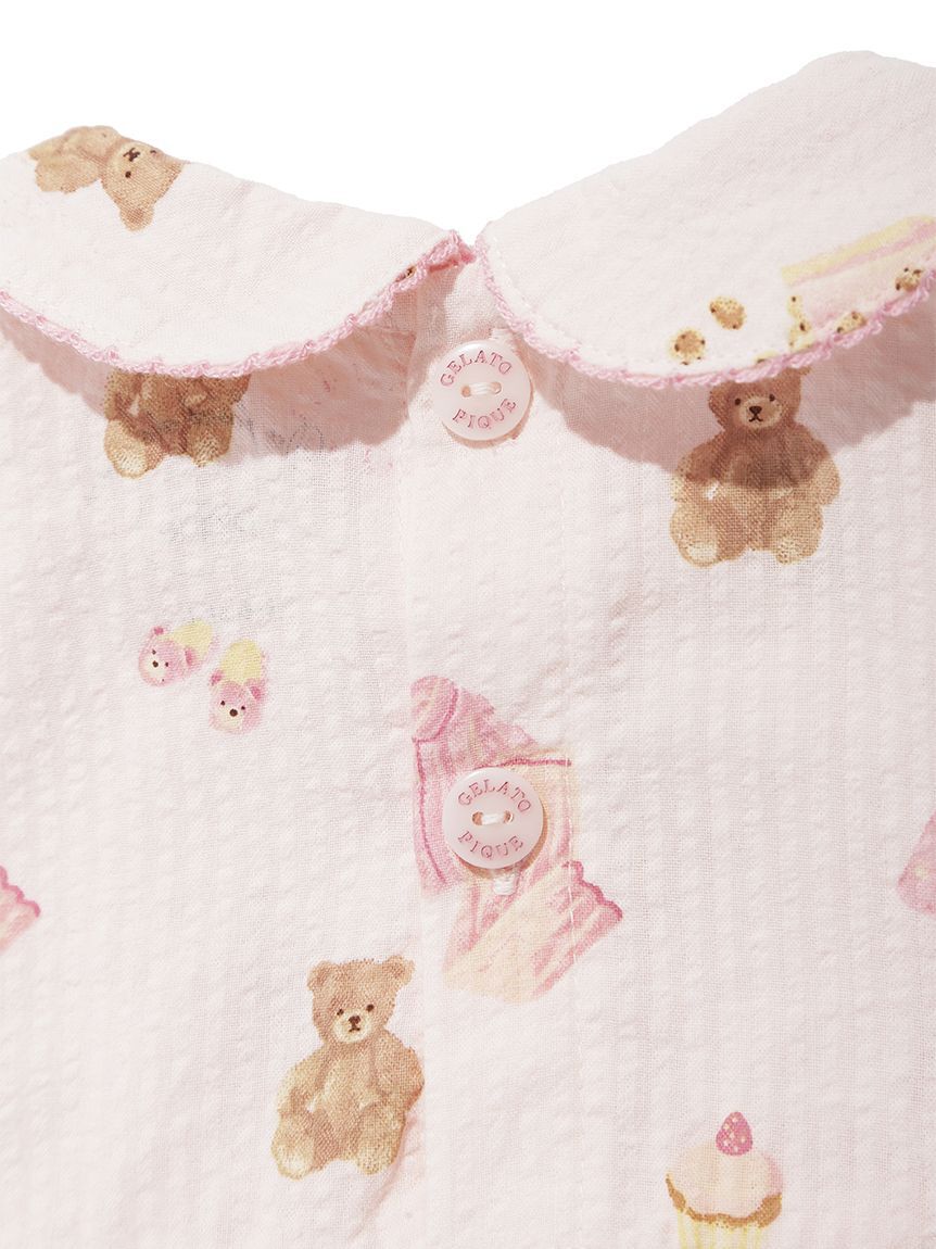 GELATO PIQUE KIDS & BABY「【BABY】パジャマパーティー柄シャーリングロンパース」|ロンパース|