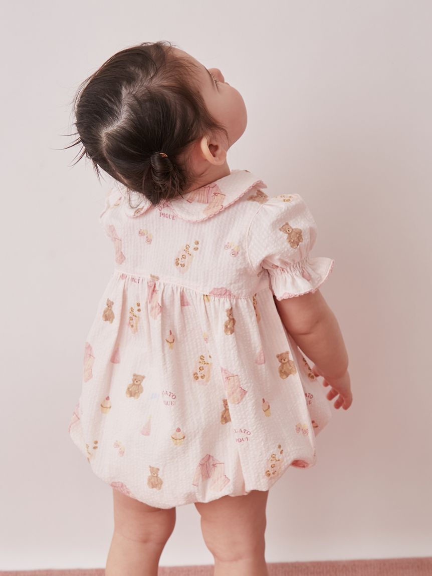 GELATO PIQUE KIDS & BABY「【BABY】パジャマパーティー柄シャーリングロンパース」|ロンパース|
