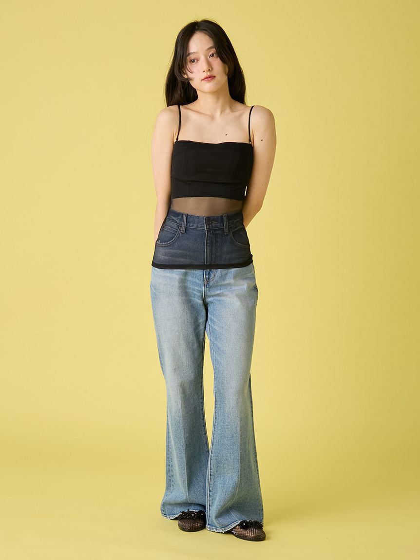 LILY BROWN Lingerie「【LILY BROWN Lingerie】シアーファンデノンワイヤー/キャミソール」|キャミソール|