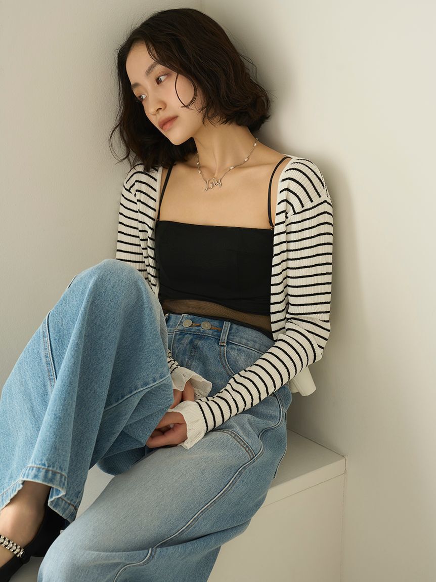 LILY BROWN Lingerie「【LILY BROWN Lingerie】シアーファンデノンワイヤー/キャミソール」|キャミソール|