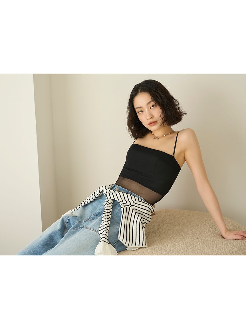 LILY BROWN Lingerie「【LILY BROWN Lingerie】シアーファンデノンワイヤー/キャミソール」|キャミソール|