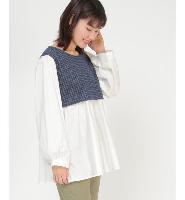 Lbc with Life「ジャカードドッキングブラウス」|シャツ・ブラウス|