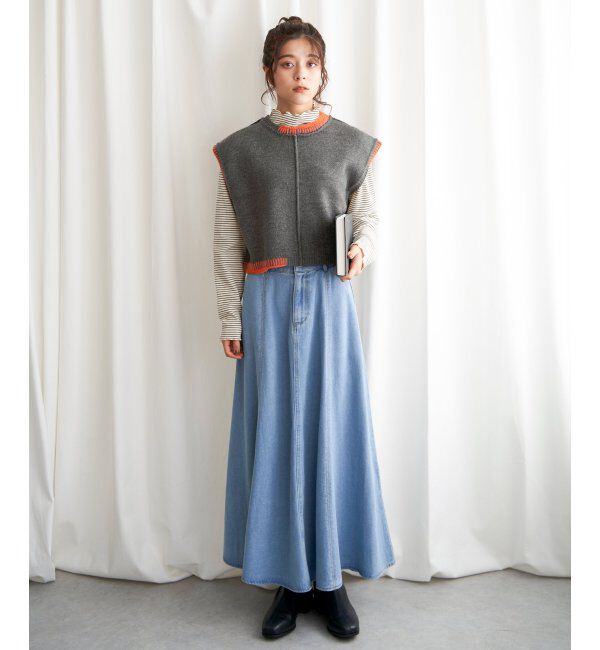 Lbc with Life「アシメハンドステッチニットベスト」|ニット・セーター|