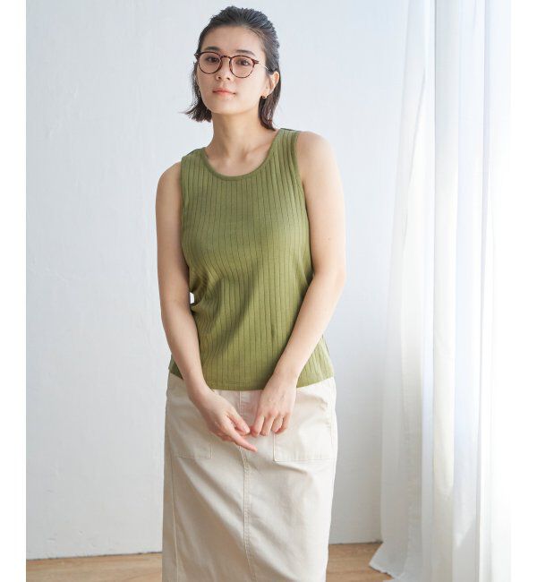 Lbc with Life「コットンUSA針抜きタンクトップ」|キャミソール|