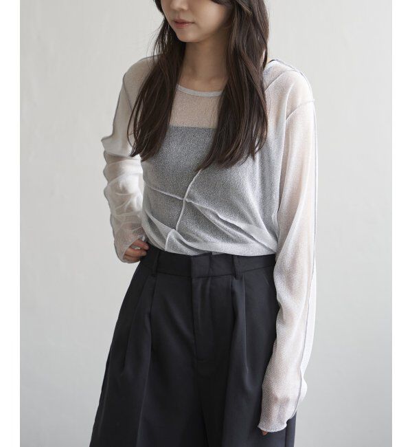 VENCE share style「ラメチュール切り替えプルオーバー」|Tシャツ・カットソー|