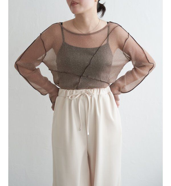 VENCE share style「ラメチュール切り替えプルオーバー」|Tシャツ・カットソー|