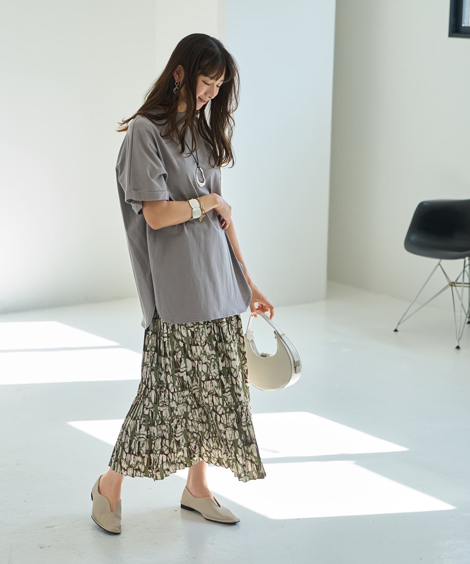 STYLE DELI「【LUXE】ペイントアート柄プリーツスカート」|スカート|