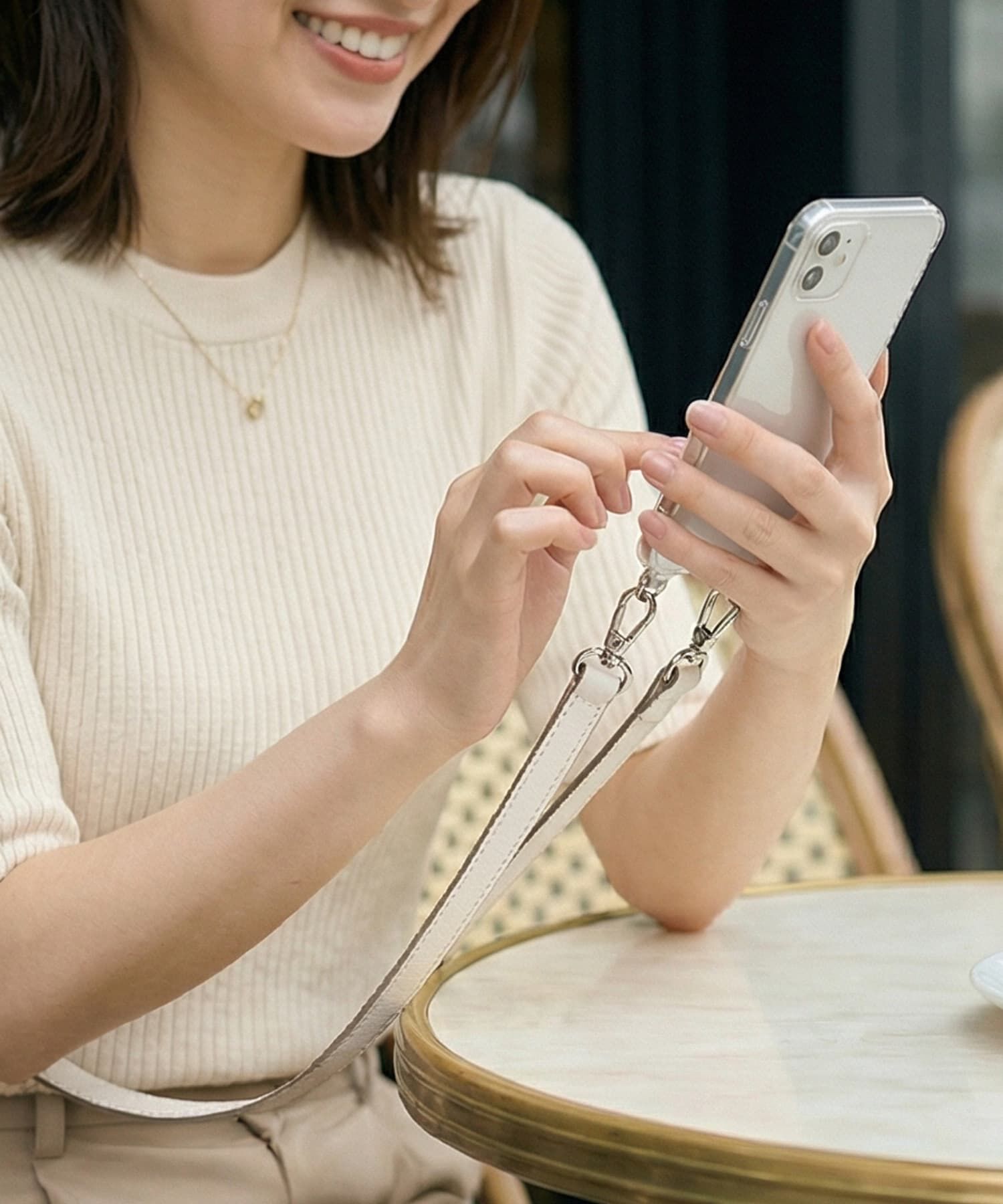 STYLE DELI「【DELI by】リアルレザースマホショルダーストラップ」|モバイルケース|