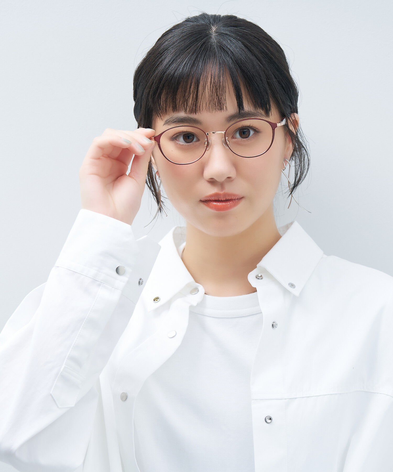  「オーバル型 メガネ｜上品で高級感のある 大人可愛いメガネ フェミニン レンズ交換券付き STANDARD MUSE」|メガネ|レッド