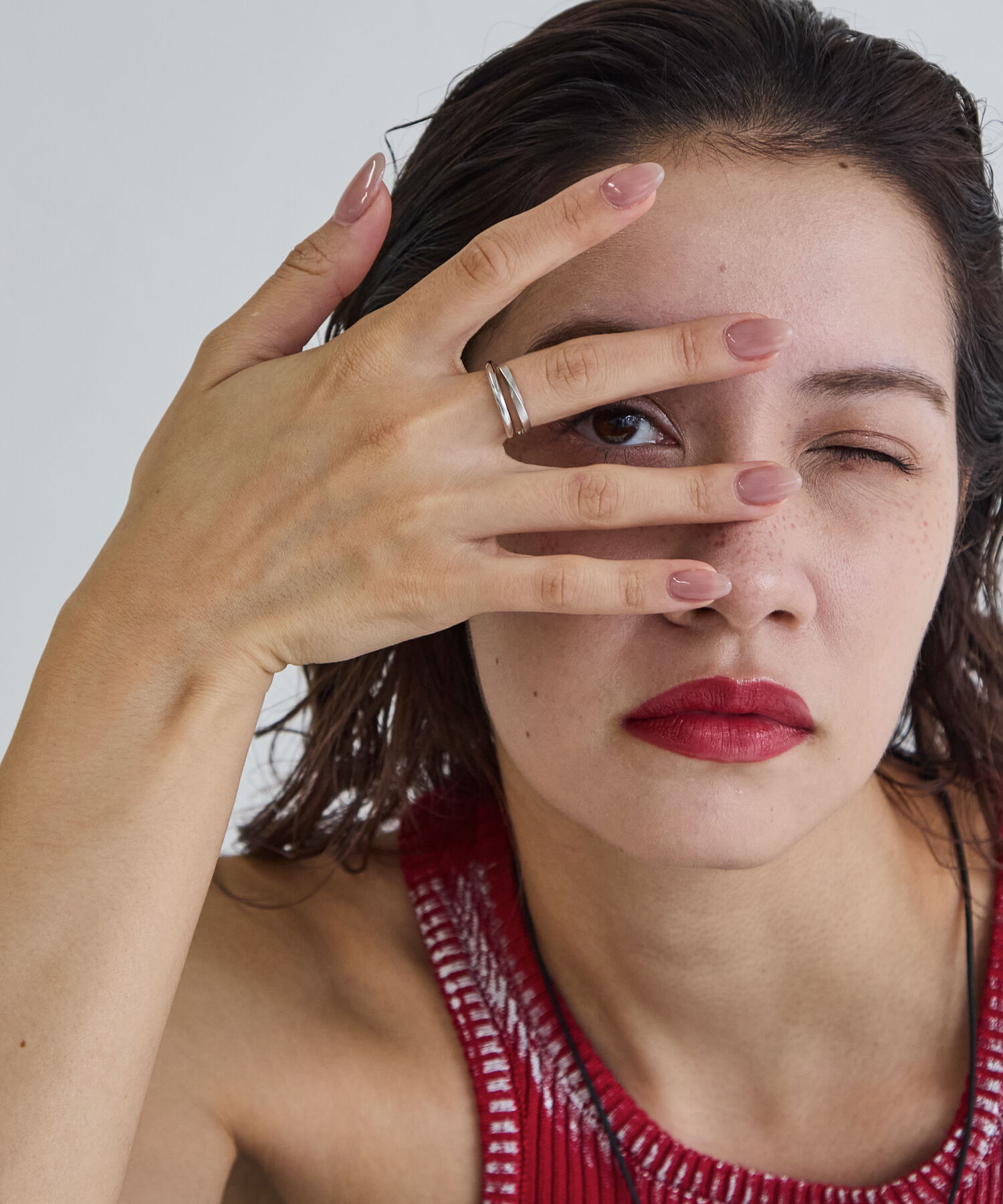 JUPITER「【SV925】ダイヤモンドカーブリング/シルバー」|リング|