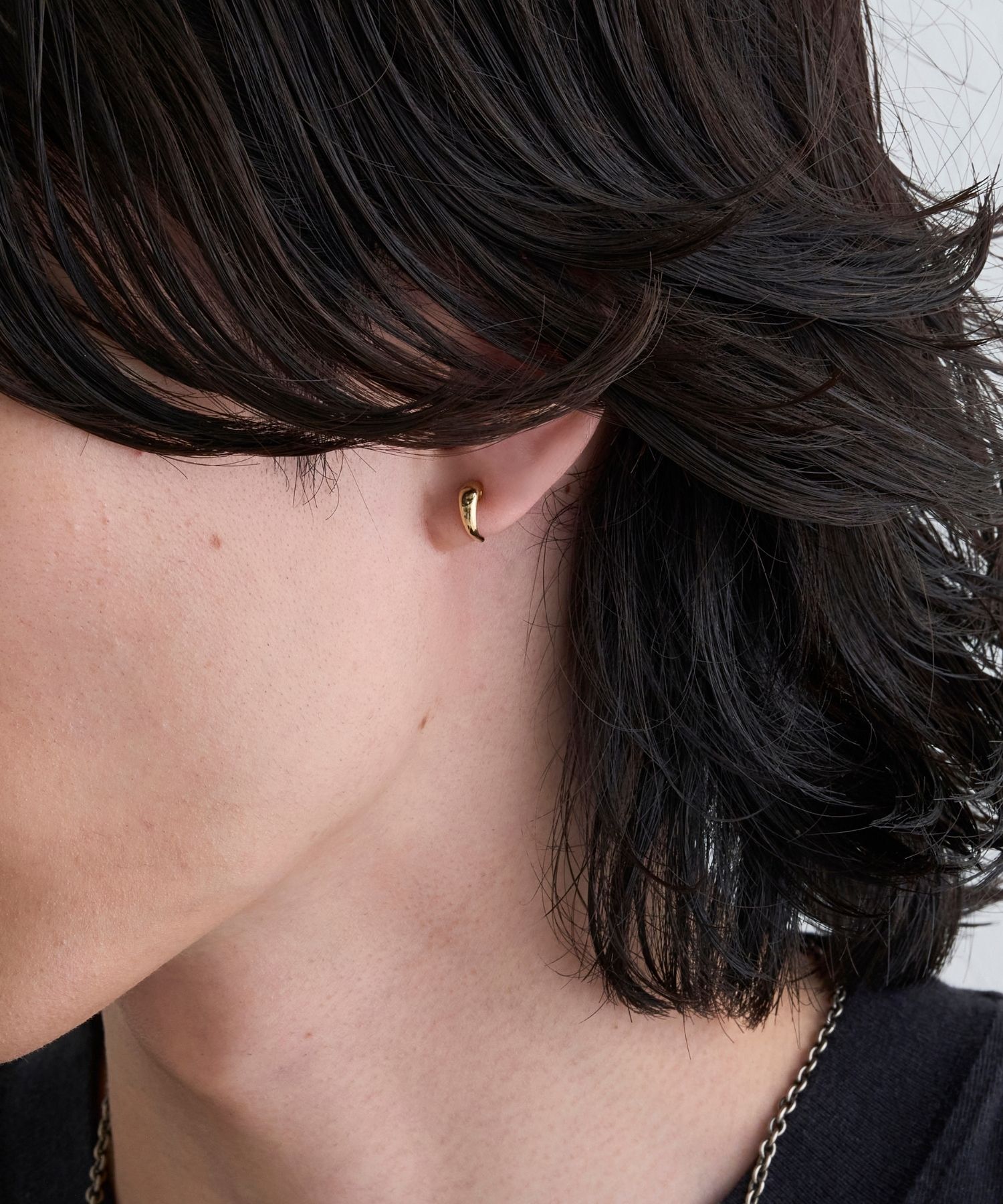 JUPITER「【K10】クレセントフープピアス/ユニセックス/ゴールド」|ピアス|