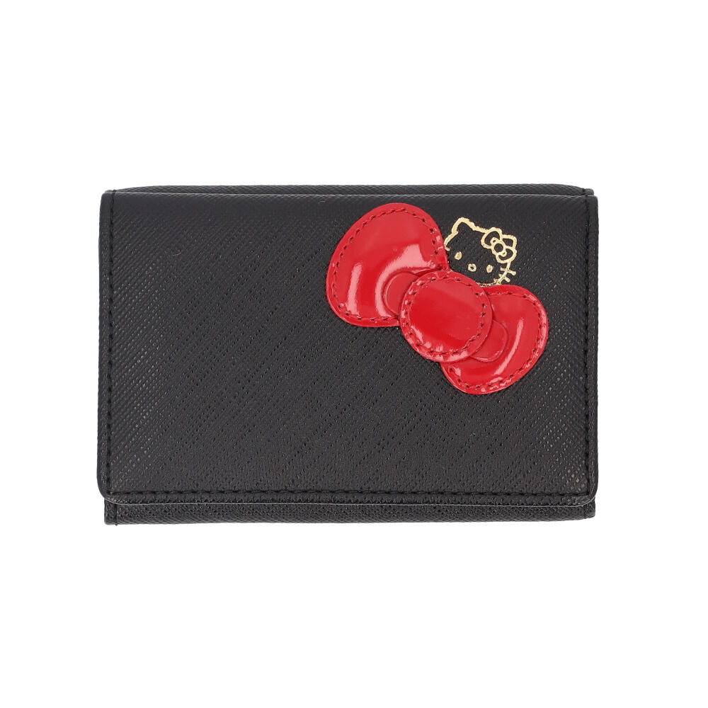 BACKYARD FAMILY「HELLO KITTY ハローキティ 三つ折り財布 通販 折り財布 財布 お財布 おさいふ」|財布|ブラック1