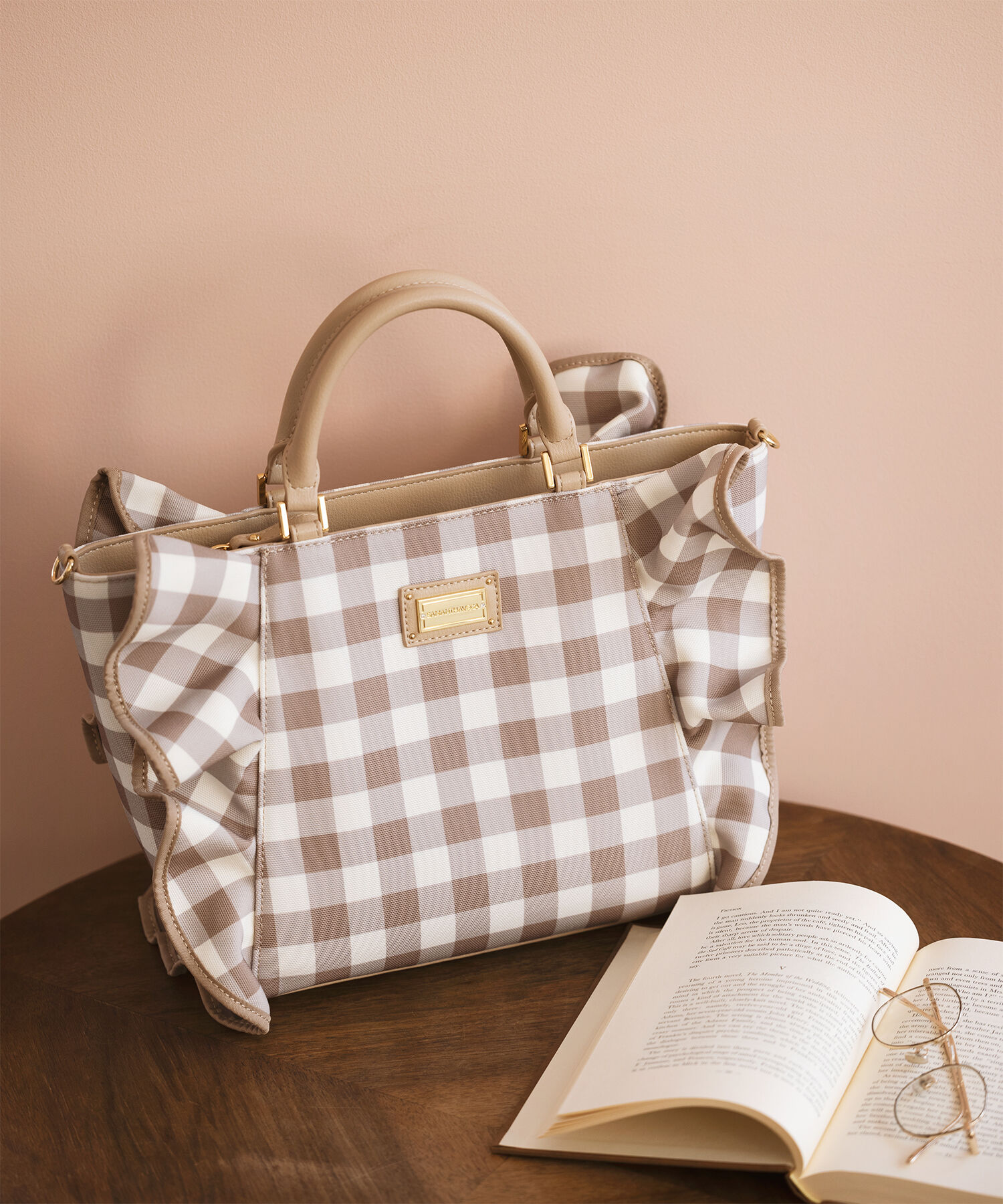 Samantha Vega「チェックフリルハンドバッグ（大）」|ハンドバッグ|