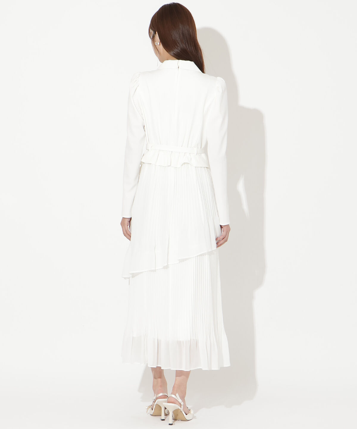 アンドクチュール「ジャケットレイヤードプリーツワンピース」|ワンピース|