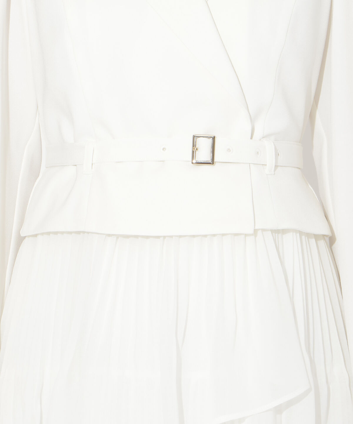 アンドクチュール「ジャケットレイヤードプリーツワンピース」|ワンピース|