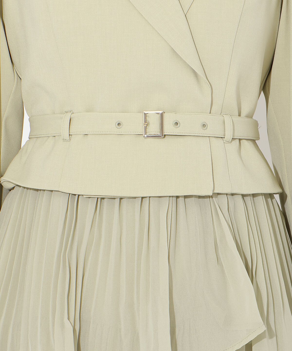 アンドクチュール「ジャケットレイヤードプリーツワンピース」|ワンピース|