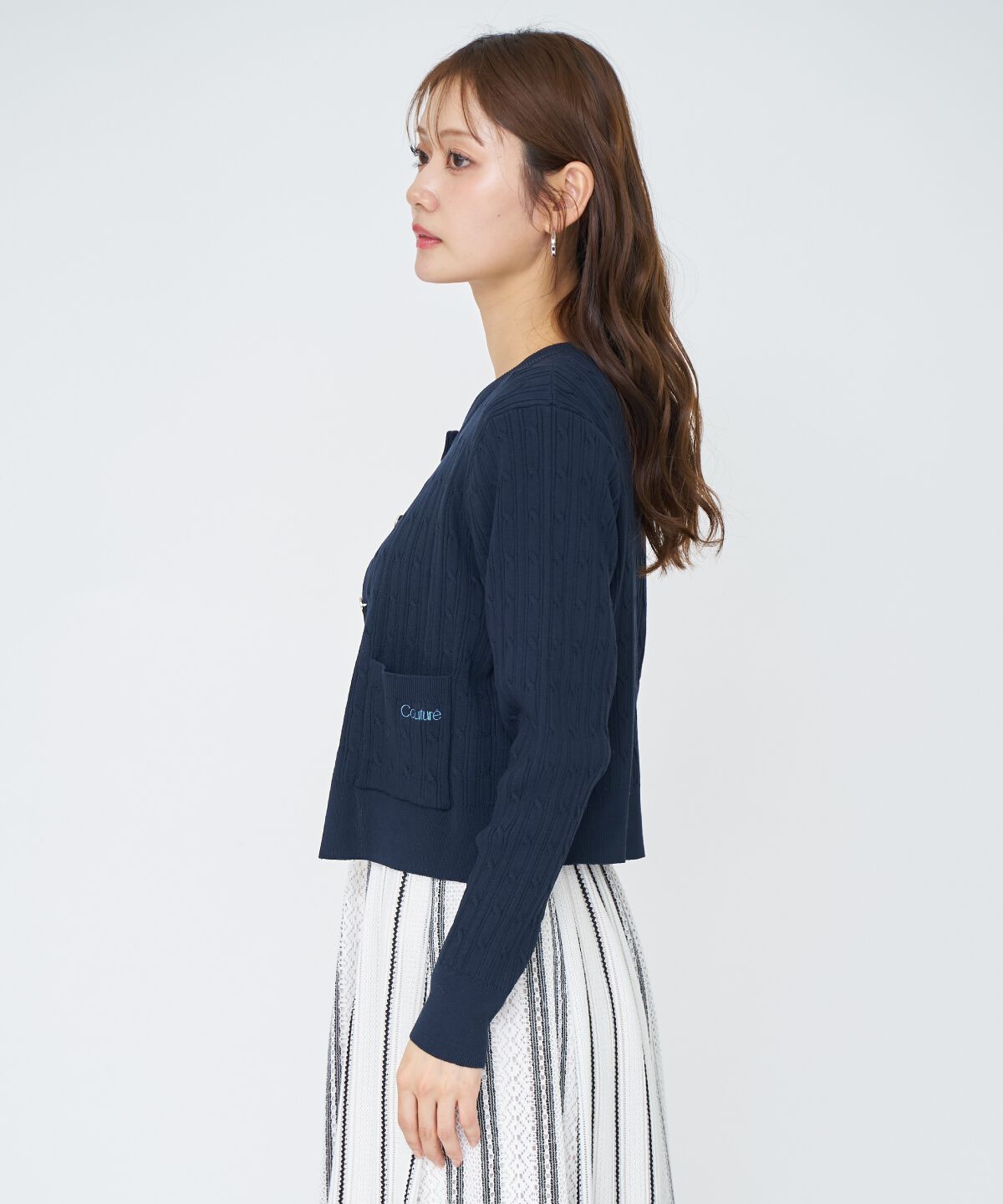 アンドクチュール「ケーブル編みカーディガンアンサンブル」|カーディガン|