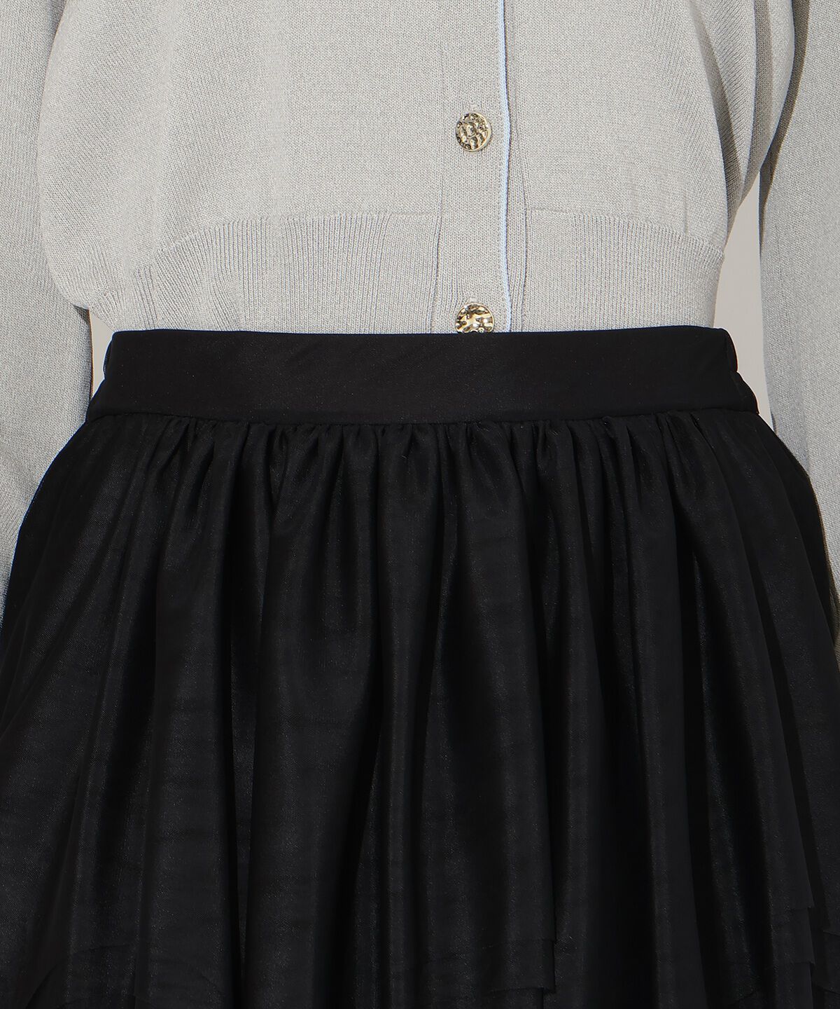 アンドクチュール「チュールティアードスカート」|フレア|