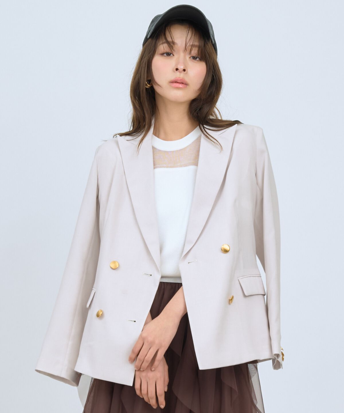 アンドクチュール「シアーテーラードジャケット」|テーラードジャケット|ベージュ