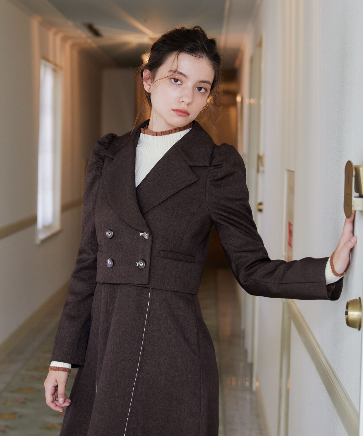 REDYAZEL「ウーリッシュショートダブルジャケット」|テーラードジャケット|