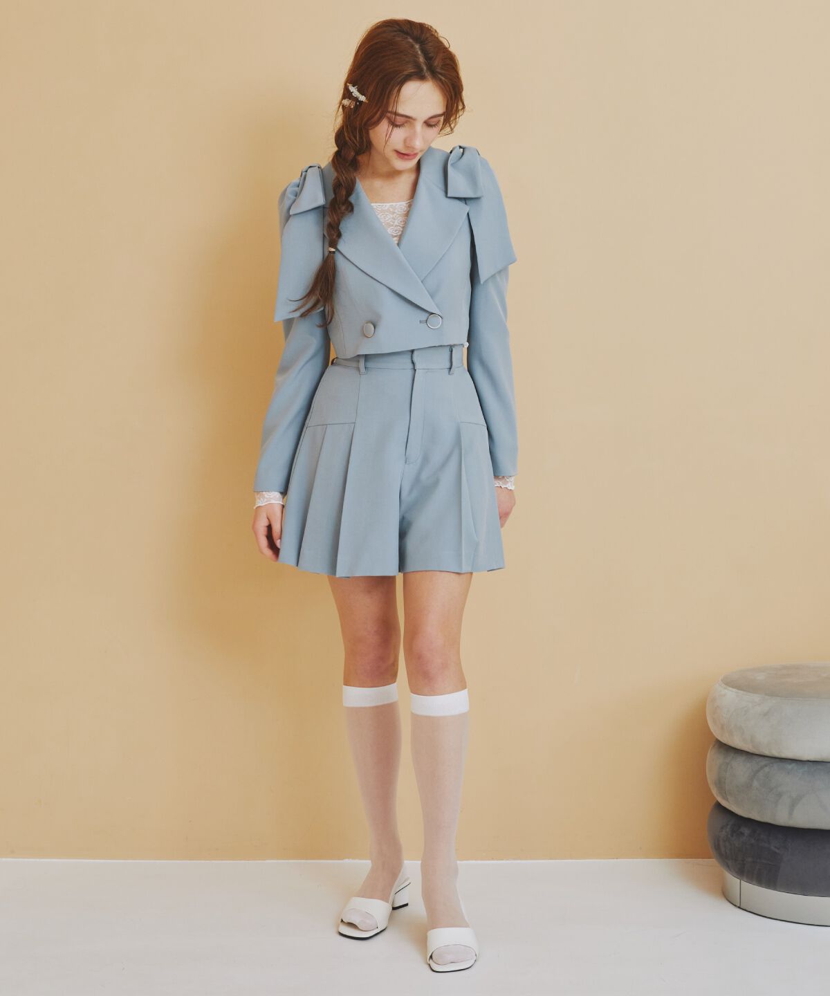 REDYAZEL「プリーツショートパンツ」|キュロット|