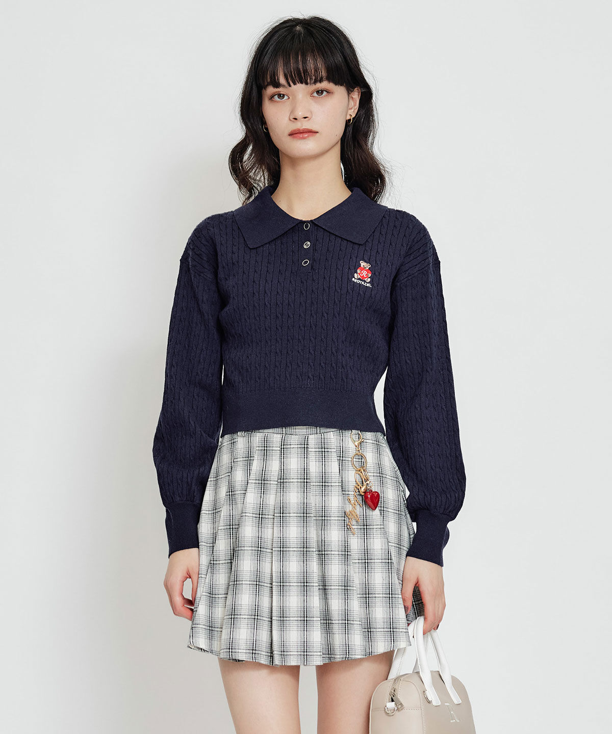 REDYAZEL「REDYAZEL&times;ハートチャームプリーツミニスカート」|タイト|