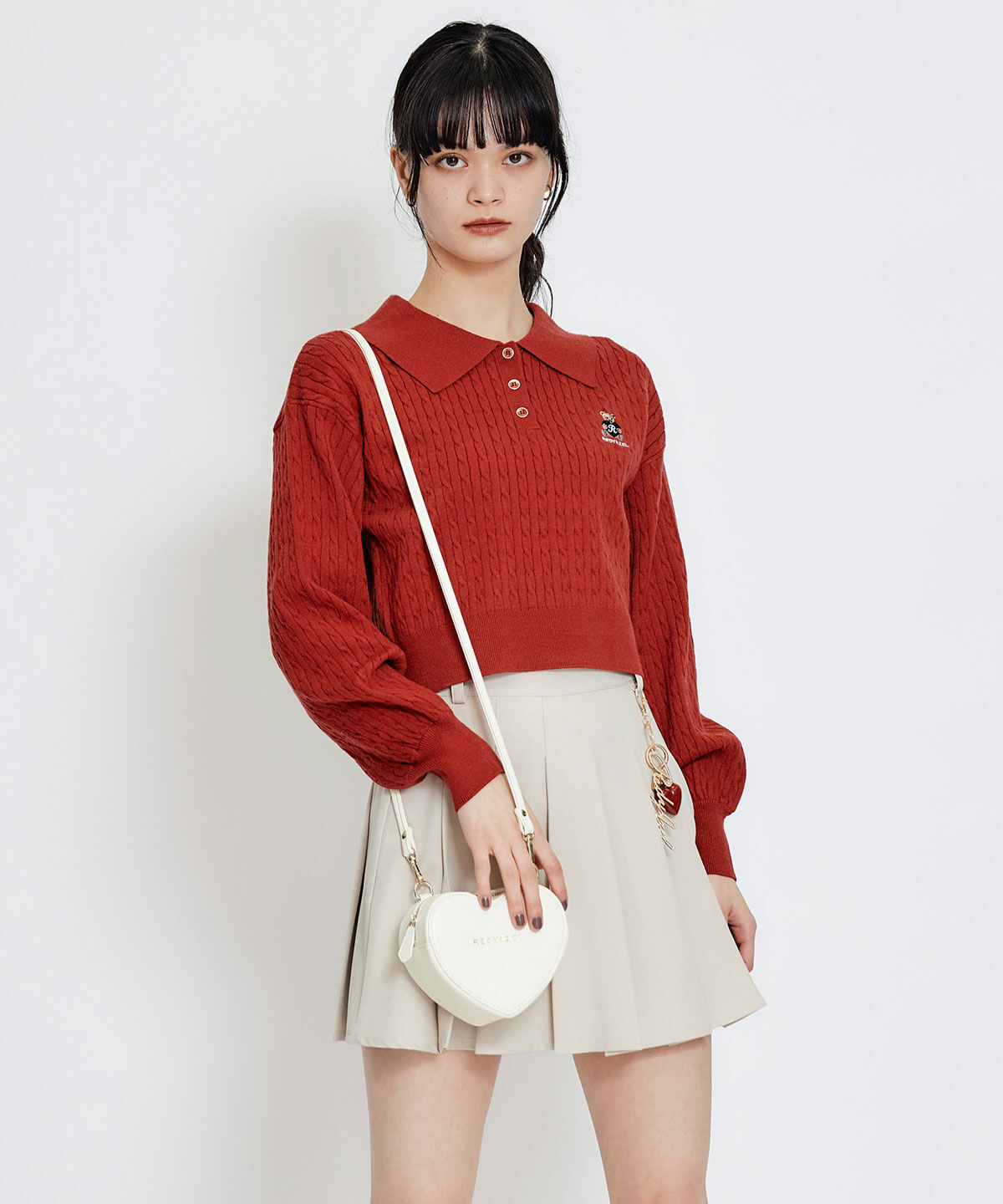 REDYAZEL「REDYAZEL&times;ハートチャームプリーツミニスカート」|タイト|