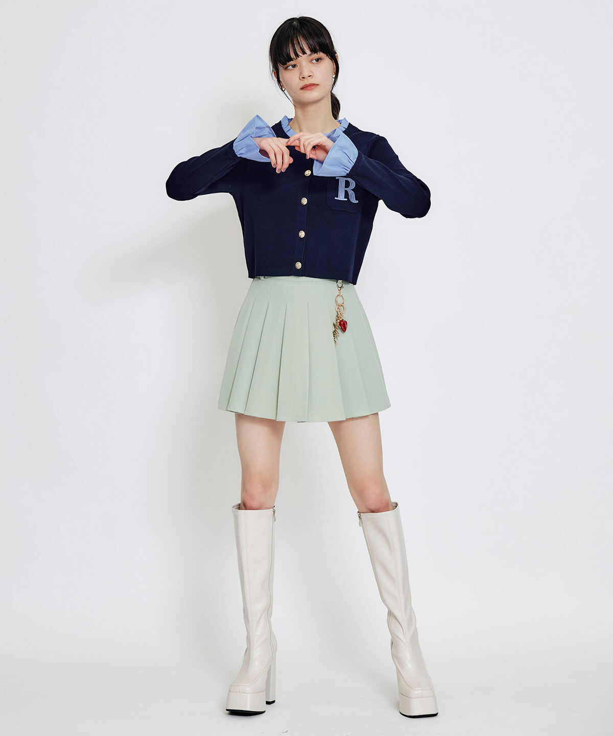 REDYAZEL「REDYAZEL&times;ハートチャームプリーツミニスカート」|タイト|