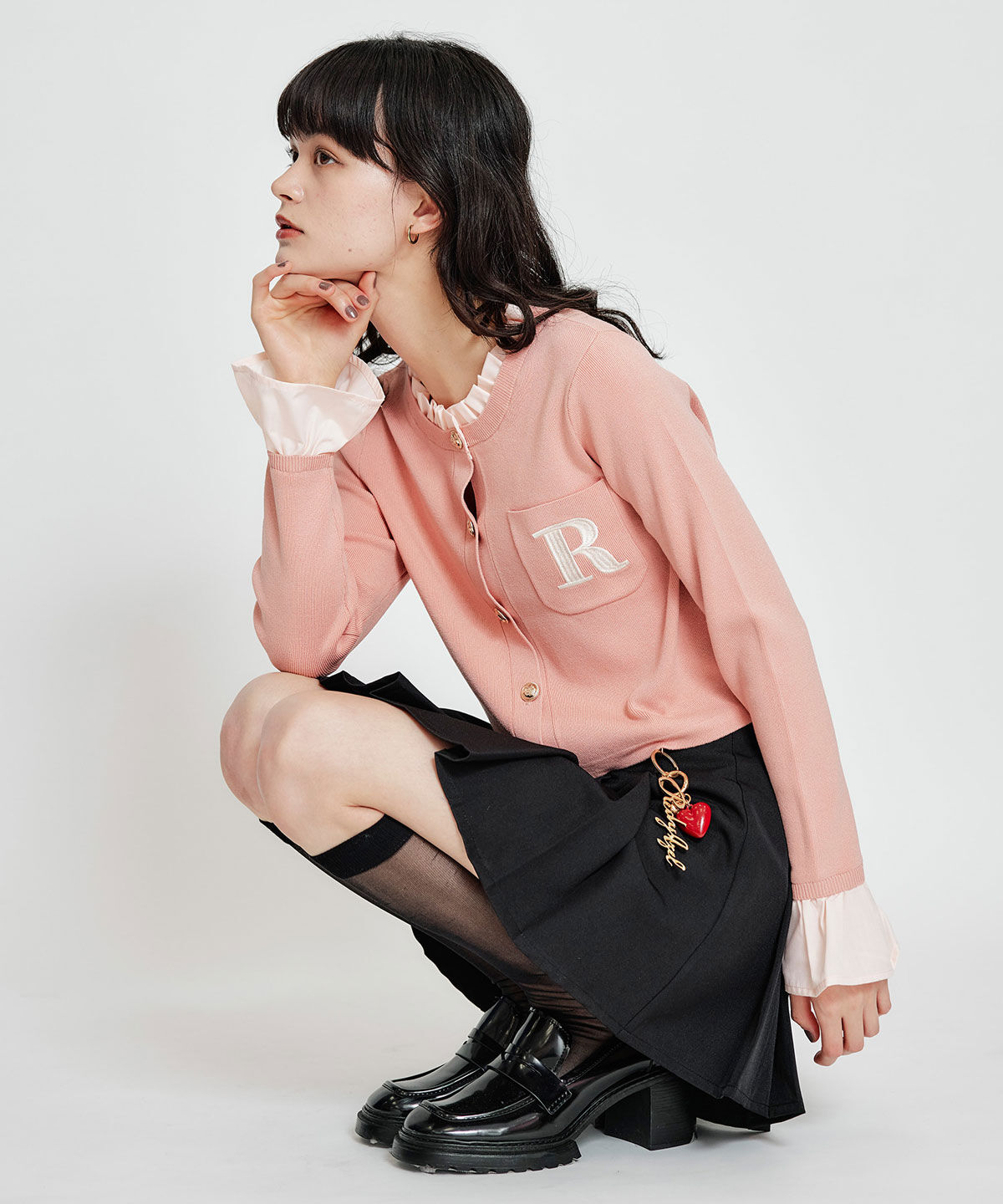 REDYAZEL「REDYAZEL&times;ハートチャームプリーツミニスカート」|タイト|