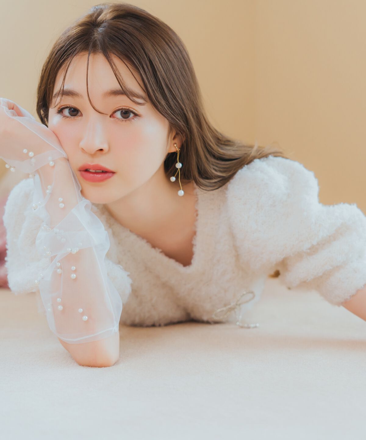 WILLSELECTION「リボンブローチ付きテディヤーンニット」|ニット・セーター|