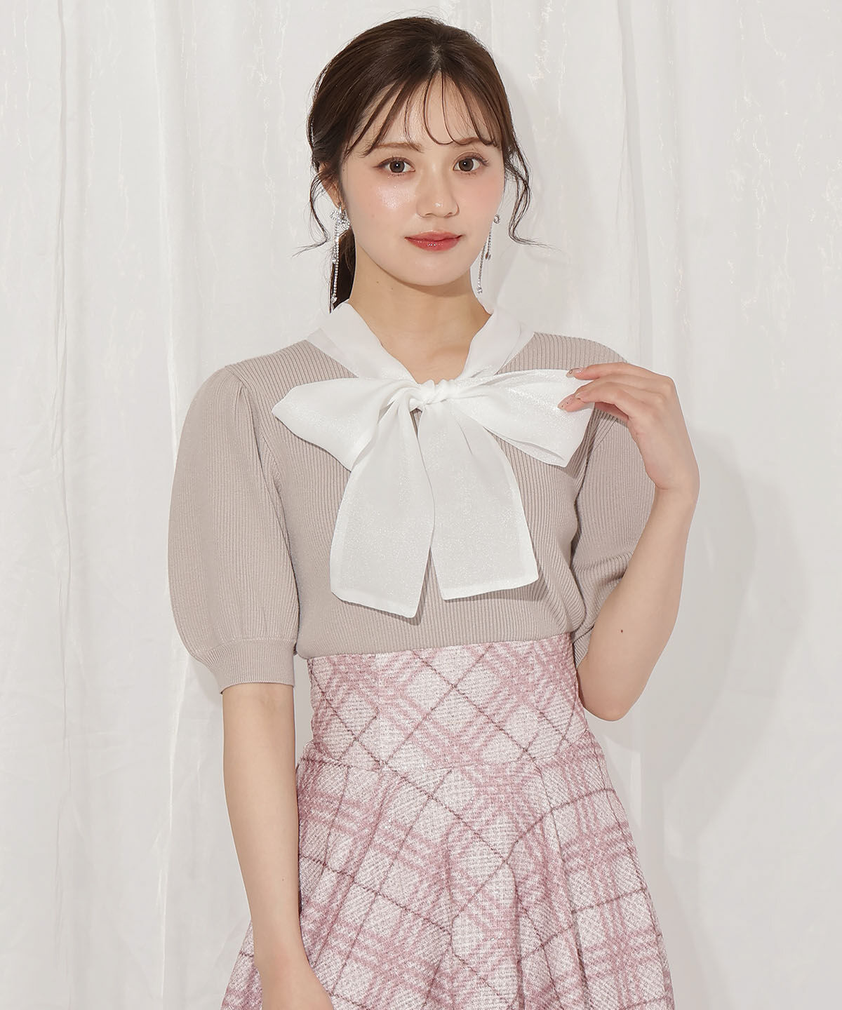 WILLSELECTION「シアーリボンパフニット」|ニット・セーター|