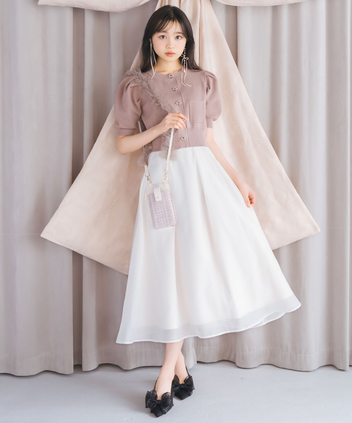 WILLSELECTION「オーガンジータックフレアスカート」|フレア|