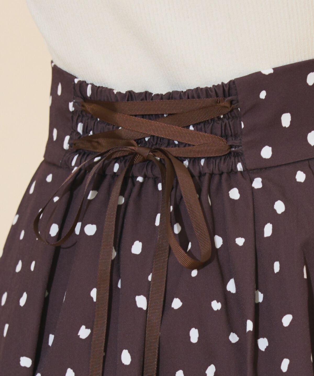 WILLSELECTION「ダルメシアンプリントボリュームタックスカート」|フレア|