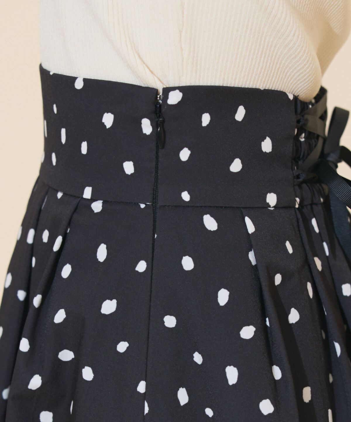 WILLSELECTION「ダルメシアンプリントボリュームタックスカート」|フレア|