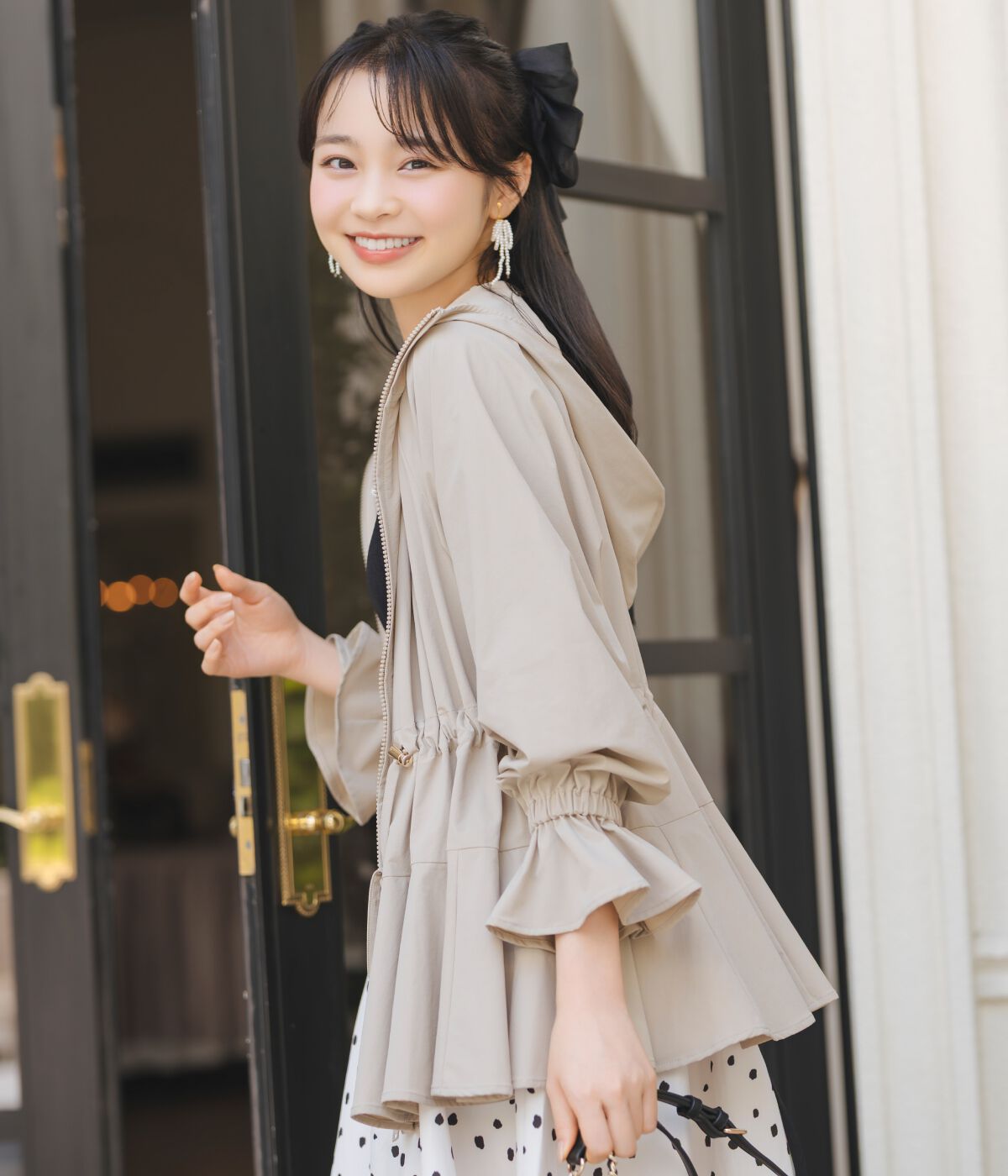 WILLSELECTION「UVカットペプラムブルゾン」|ブルゾン・スタジャン|ベージュ