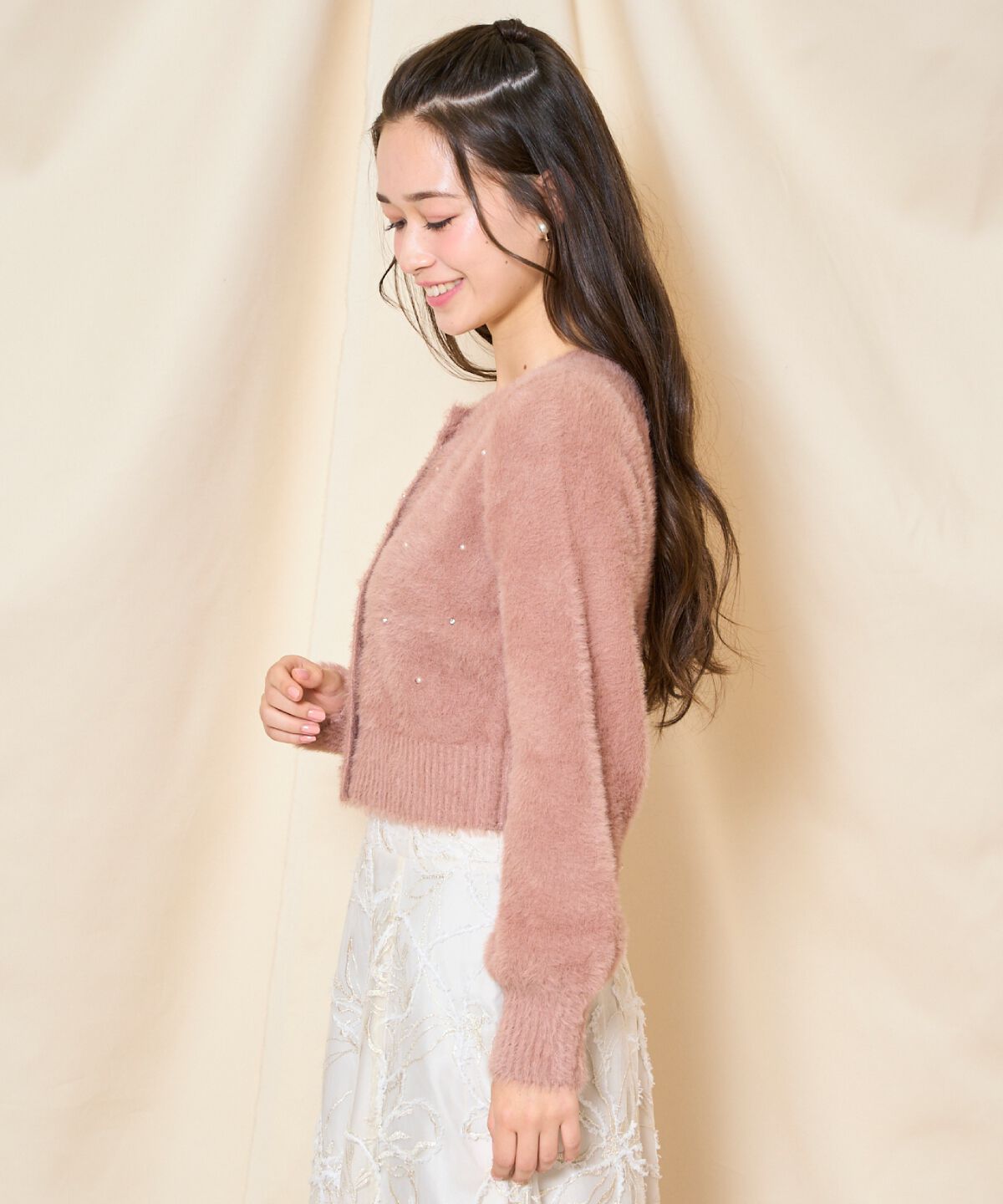 WILLSELECTION「パール＆ビジューフェザーカーディガン」|カーディガン|