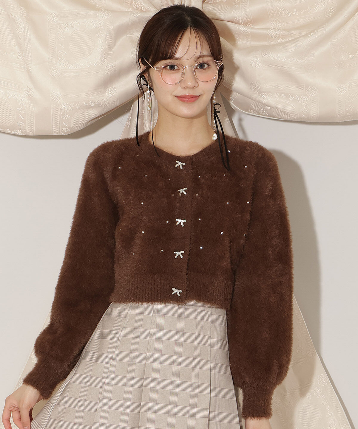 WILLSELECTION「パール＆ビジューフェザーカーディガン」|カーディガン|