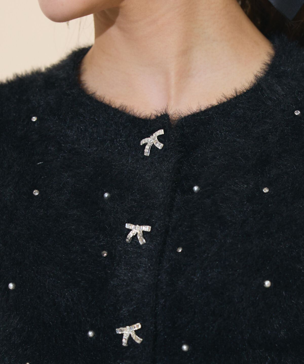 WILLSELECTION「パール＆ビジューフェザーカーディガン」|カーディガン|